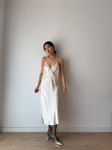 1940s White Antique Lace Liquid Silk Satin Slip Bridal Dress, Vintage Lace Mini Dress, 30s Clothing, Vintage Pajamas - Etsy