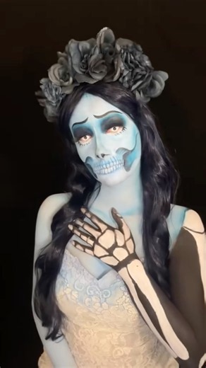 Corpse Bride Emily Face Paint Halloween Makeup