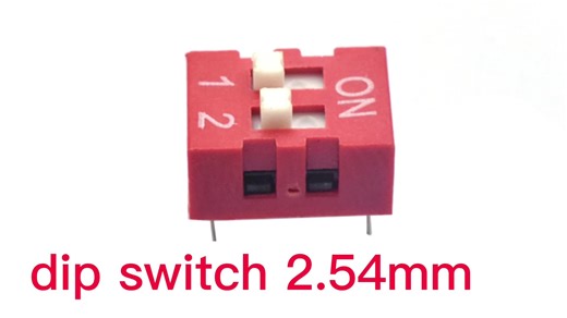 2.54mm Flat Red DIP Dial Switch Red Plug-in DIP Switch Sliding Toggle DIP Switches
