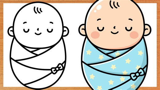 6.6K views · 20 reactions | Easy Art Tutorial: How to draw a Sleeping Newborn #howtodraw #easydrawing #drawingtutorial #portraitdrawing #newborndrawing | Whizk ART | Facebook