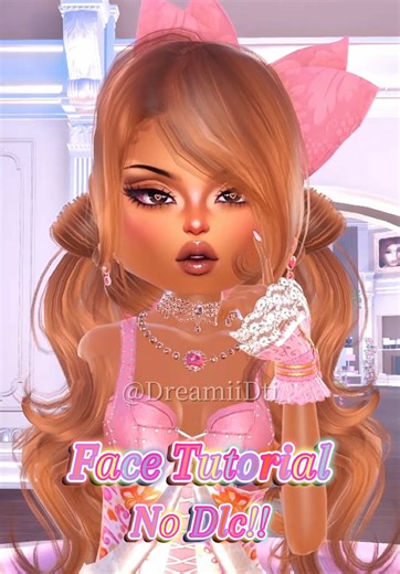 Enjoy this non dlc face tutorial 🩷 Tag if you use it! Happy Saturday everyone 🫶🏽 #dtitutorial #dresstoimpress #dti #dticustommakeup