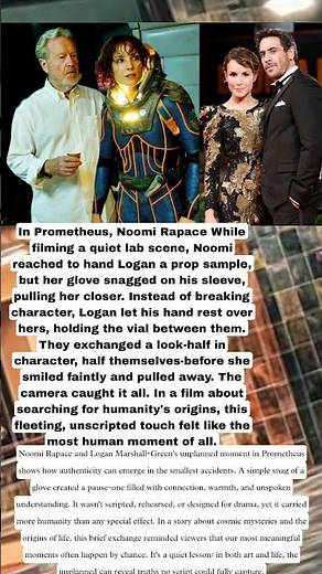 In Prometheus, Noomi Rapace Quiet Lab. Instead Of Logan Let His Hand Rest Hers The