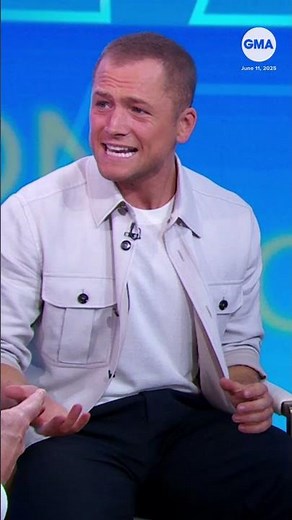 Taron Egerton surprised with Junior's Cheesecake at 'GMA' | GMA