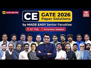 GATE 2026 First Shift Civil Engineering Paper Solutions | Question Paper Full Analysis by MADE EASY