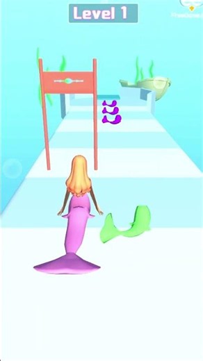 Mermaids Tail Rush 3D 😱🔥 Game Play #3d애니메이션 #foryou #mermaids #