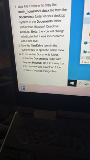 Use File Explorer to copy the math_homework.docx file from the ... | Filo
