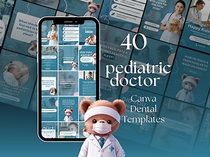 Pediatric Doctor Canva Templates: 40 Instagram Graphics (digital Download) - Etsy