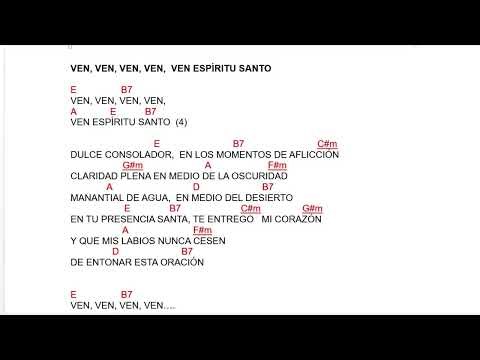 VEN, VEN, VEN, VEN ESPÍRITU SANTO//CANTO PARA PENTECOSTÉS. LETRA Y ACORDES EN LA DESCRIPCIÓN👇