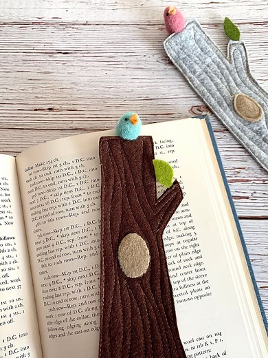 Bird Bookmark, Needle Felted Bird on Felt Tree, Gift for Book Lover - Etsy