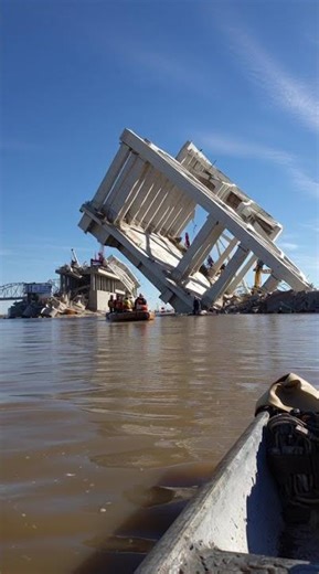 Massive Bridge Demolition From the Water #engineering