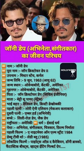 Biography of Johnny Depp (Actor, Musician) #shorts #johnnydepp #hollywood #actor #biography #yt