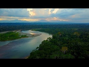 Sunset drone flight deep in Amazon Jungle, Bolivia
