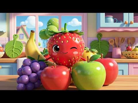 Strawberry Song for Kids 🍓 | Strawberry in Fruit Bowl | Nursery Rhymes & Baby Songs