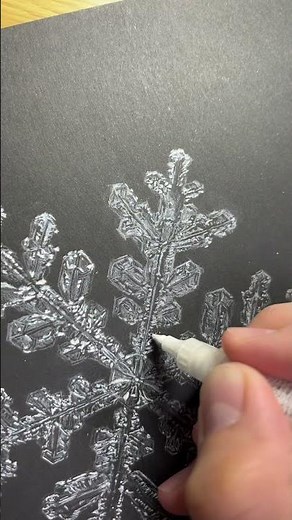 色鉛筆で描いたリアルな雪の結晶 #イラスト #イラストメイキング