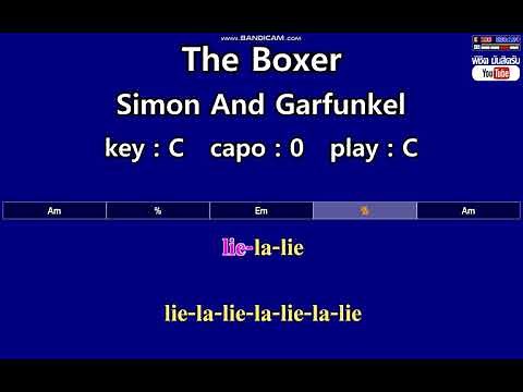 The Boxer - Simon And Garfunkel (Karaoke & Easy Guitar Chords) Key : C