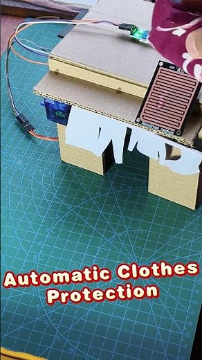 Automatic Rain Detection Clothes Shelter Using Arduino UNO ☔ Servo Motor Project #shorts