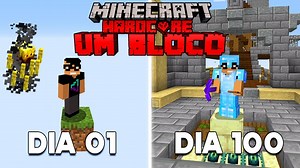 Chegou a hora, hoje vamos sobreviver 100 dias em um bloco no Minecraft Hardcore! Confira essa aventura onde disputamos espaço e quase caímos no vácuo, tudo enquanto jogamos Minecraft Hardcore! | Lokolow