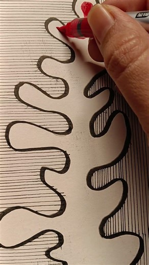 ANOTHER CRAZY ART TUTORIAL😇😍| #pattern #curvy #orange #long #art #work #shorts #video #vertical