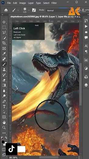 How to Create Flame & Fire Effect in Photoshop | Adobe Photoshop Tutorial for Beginners | AK Digital