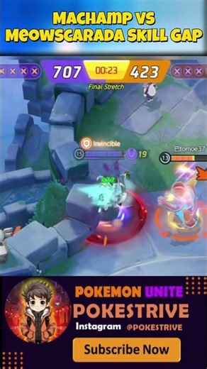 Machamp vs Meowscarada Skill Gap 😈 || #pokemon #PokemonUNITE #clips