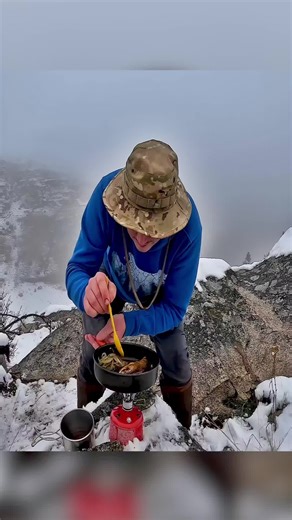 Cooking the trout i caught, Solo ICE fishing for trout, part 5... #fishing #outdoors #survival #catchandcook #troutfishing