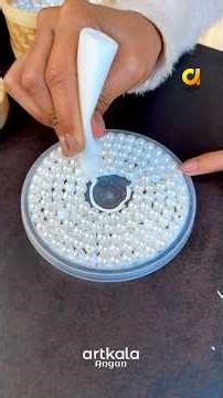 Charming pearls bag crafted from plastic lids #UpcycledCraft #PearlBag #CraftIdeas