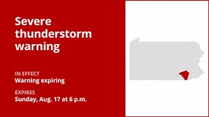 Update: The current severe thunderstorm warning for Lancaster County will expire at 6 p.m.
