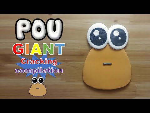 GIANT baby Pou clay cracking compilation 2 거대 아기 포우 점토 부수기 위주로 편집 2