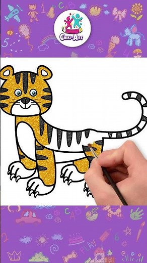 Tiger Drawing For Kids #shorts #tigerdrawing #chikidoodle