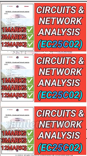 Circuits & Network Analysis(EC25C02) #ec25c02 #circuits #networkanalysis #ece #regulation2025 #r2025