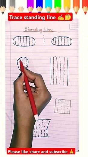 Trace Standing Lines ✏️ | Easy Pre-Writing Practice for Little Hands!"#shortsfeed #shorts