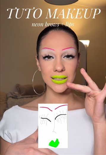 Neon Brows and Lips Makeup Tutorial