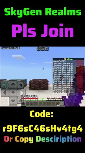Minecraft - Pls Join My Skygen Realms ⛏️ [Code: r9F6sC46sHv4tg4]