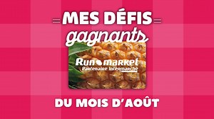 Découvrez LES DÉFIS GAGNANTS du mois d'août 😎 Cagnottez sur vos marques préférées 🤩 A découvrir dès maintenant sur votre application Run market ! 📱 | Run market