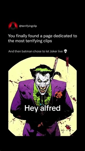 terrifying clips on Instagram: "This topic reflects the moral crossroads where Batman chooses restraint over execution, allowing Joker to live. It explains Batman’s core rule: he refuses to become an executioner, believing crossing that line destroys his mission and identity, even when the consequences are repeatedly catastrophic. The decision fuels endless debate about justice versus morality. Letting Joker live preserves Batman’s code but enables future chaos. The moment represents the flaw in