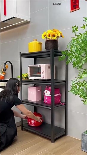 Multi-tiered storage rack, large capacity kitchen..