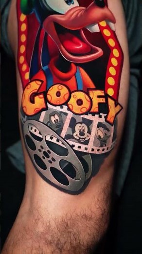 Cartoon Soul On Skin - Goofy Energy Tattoo Color Realistic #goofy #art #tattoo #cartoon