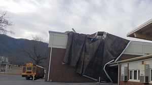 Camp Creek Elementary repairing gym roof after high wind leaves behind damage