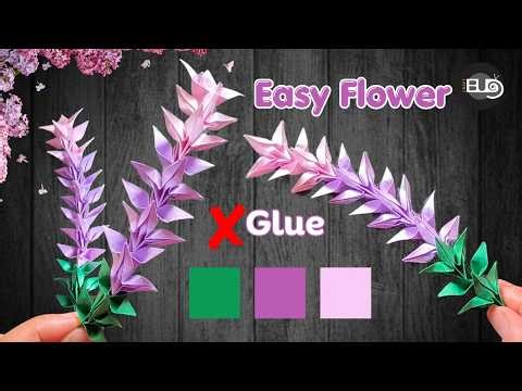 How to Make Easy Origami Lavender Flowers🪻No Glue Paper Craft Tutorial l step-by-step tutorial |