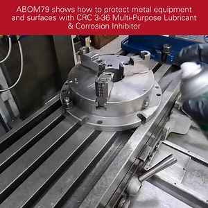 @Abom79 protects his machine shop equipment and tools with CRC 3-36 Multi-Purpose Lubricant & Corrosion Inhibitor. CRC 3-36 is a versatile petroleum based compound that forms a clear, thin film that lubricates and protects against wear and corrosion. Lubricates, protects, displaces moisture, and cleans. Learn more about CRC 3-36: https://www.crcindustries.com/3-36-multi-purpose-lubricant-corrosion-inhibitor/ #CRCAuto #CRCInd #ShopTools #ProfessionalGrade #MachineShop #MetalWork #Corrosion #Indus