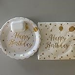 50PCS Colored Paper Plates and Napkins Set - Colourful and Gold Dot Disposable Party Tableware Dinnerware Set Party Supplies Decorations for Birthdays, Baby Shower, Weddings and Holidays