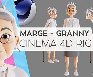 ArtStation - Marge | C4D Granny Character Rig | Elderly lady | Animation ready | Resources