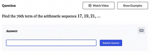 Find the 76th term of the arithmetic sequence 17, 19, 21, ...... | Filo