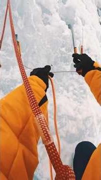 coldwetandscared POV Ice Climbing Lead on Frozen Waterfall | Rope Setup & Ice Screw Technique