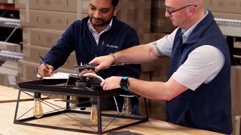 Progress Lighting 1-Light Ceiling Light, Flush Mount Ceiling Light Fixture for Interior Kitchen Lights, Hallway, Bedroom, Living Room, 11-3/8-Inch by 5-1/2-Inch, Brushed Nickel, Etched Glass Shade