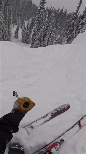 POV Skiing Through Forest Finds Hidden Snow Cave Hangout