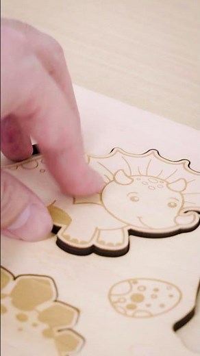 Laser-Cut Dinosaur Puzzle: Fun for Kids, Perfect for Small Businesses! 🦕✨#diy #lasercutting #wood