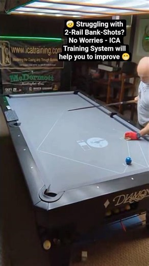 🤕 Struggling with 2-Rail Bank-Shots?No worries ICA Training System will help you to improve 😁