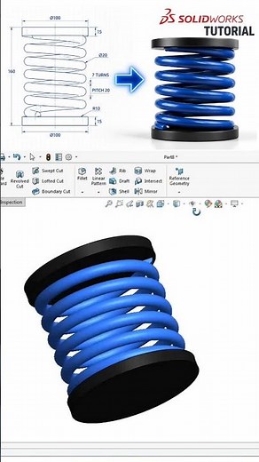 How to Design a Compression Spring #cad #solidworks #cadcam