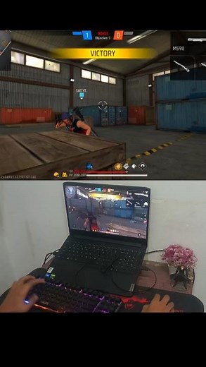 PLAYING FREE FIRE IN LENOVO IDEAPAD GAMING3 #handcam #shorts #freefire